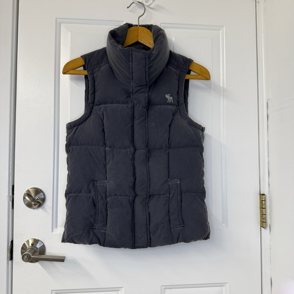 Abercrombie & Fitch Women's Puffer‎ Vest Full Double Zip Blue Women's Sz Small